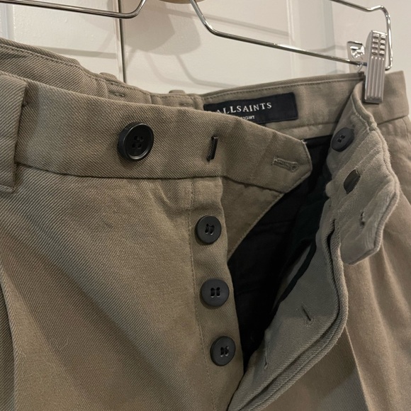 AllSaints Tallis Khaki Tapered Trousers - Picture 5 of 6